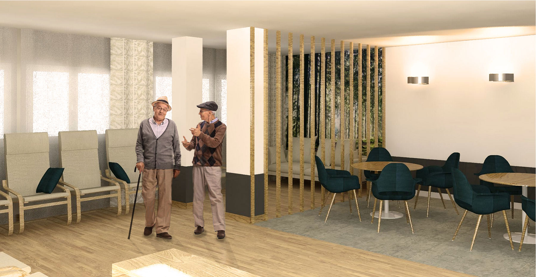 Interior design project in a centre for older people